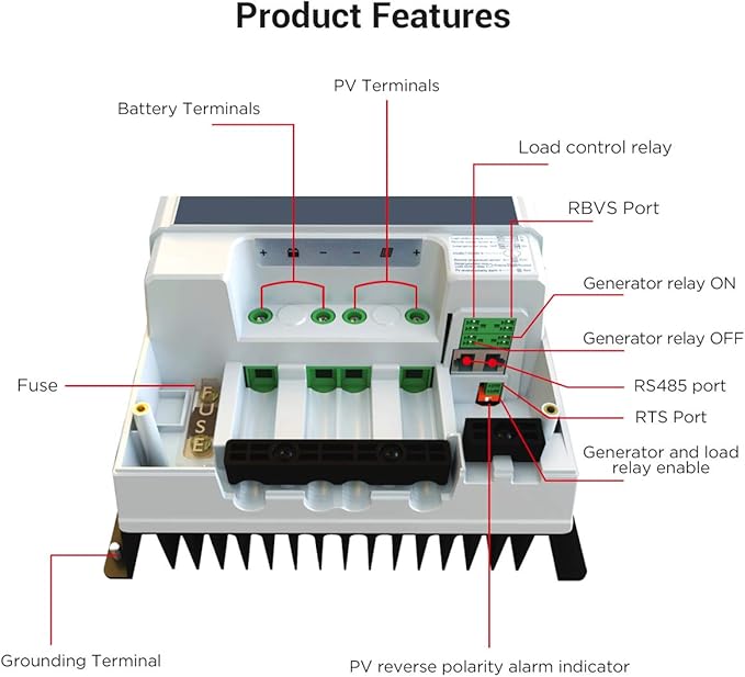 EPEVER 100A MPPT Solar Charge Controller 12V/24V/36V/48V DC Automatically