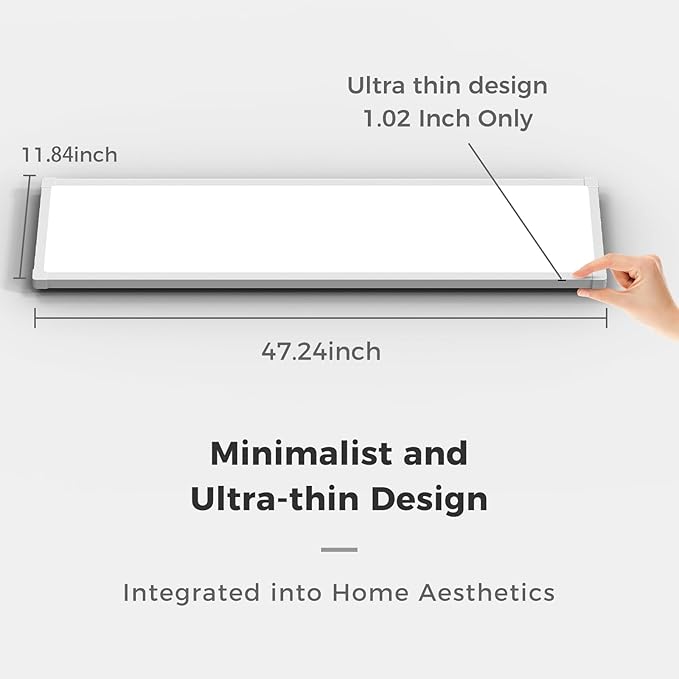 AIKVSXER 12 Pack 1x4 FT LED Flat Panel Light Surface Mount,