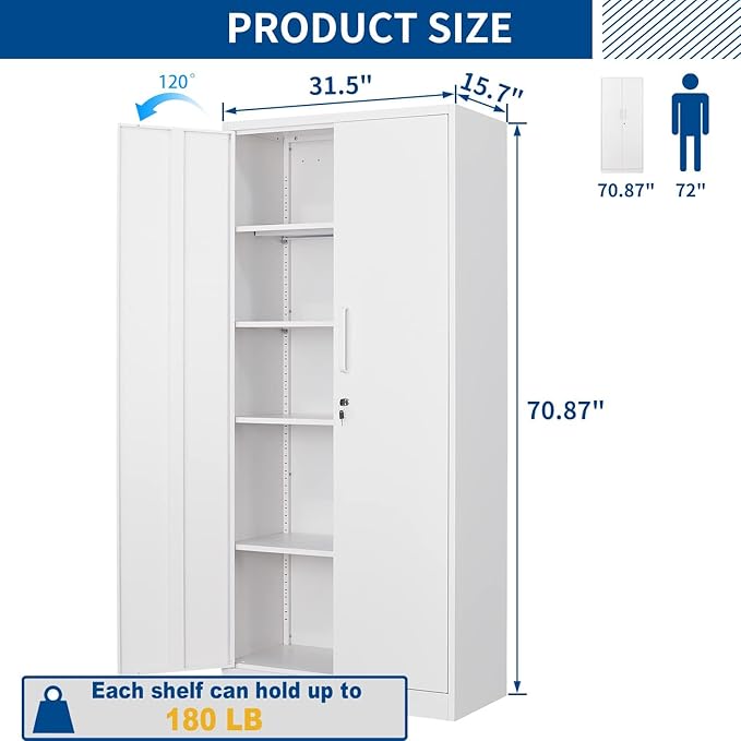 Metal Storage Cabinet-71” Tall Steel File Cabinets