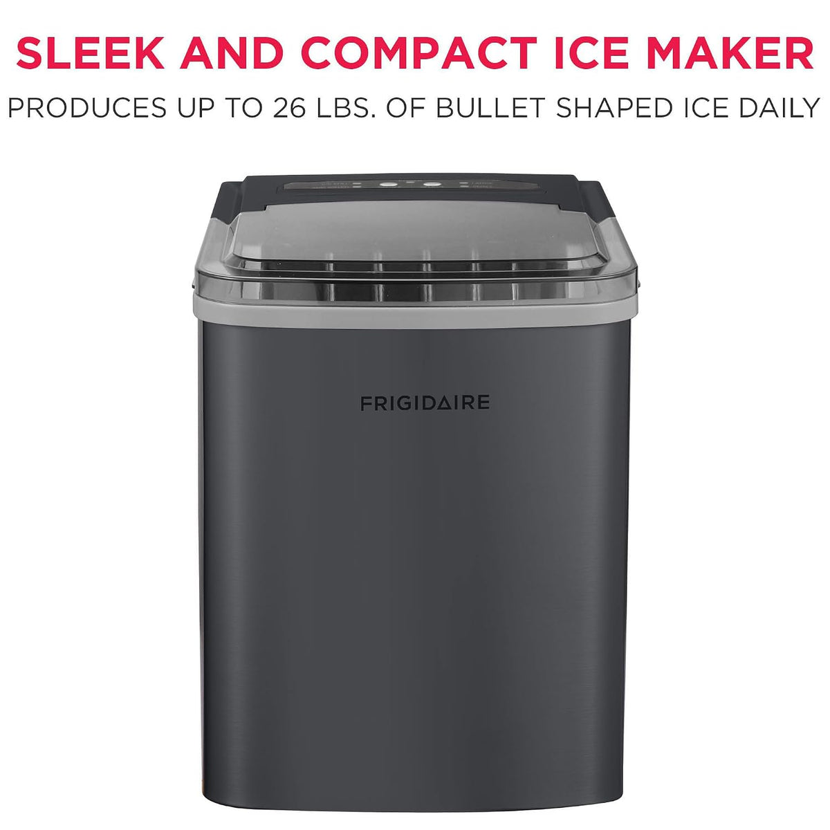Frigidaire Countertop Portable, 26 lb per Day Bullet Ice Maker Machine