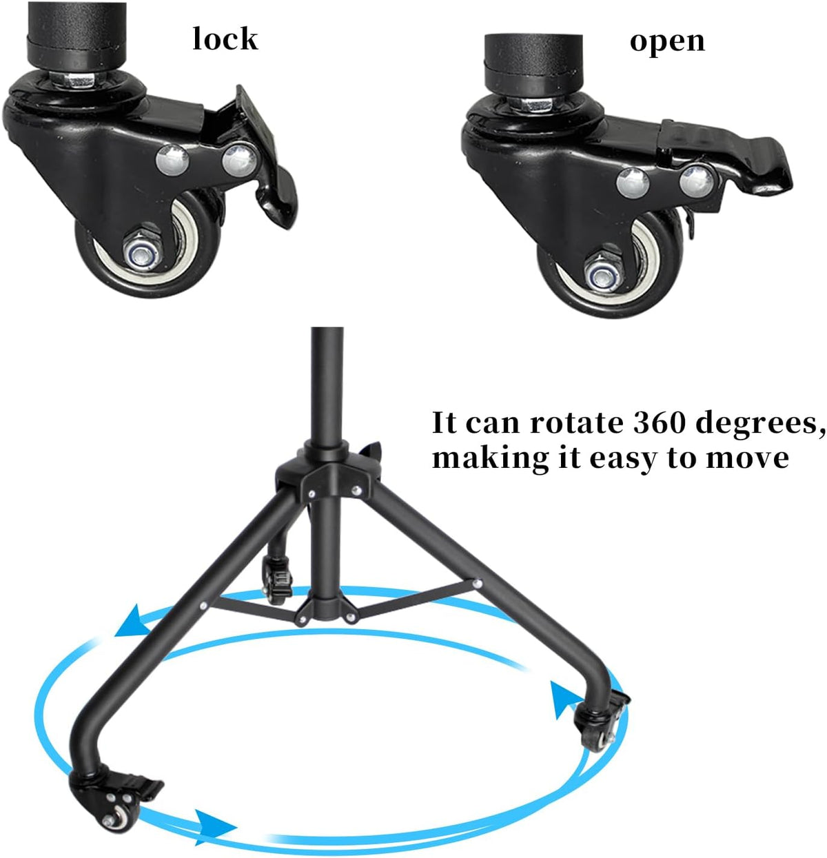 Rolling DJ Laptop Tripod Stand Projector DJ Stand with Wheels & Casters