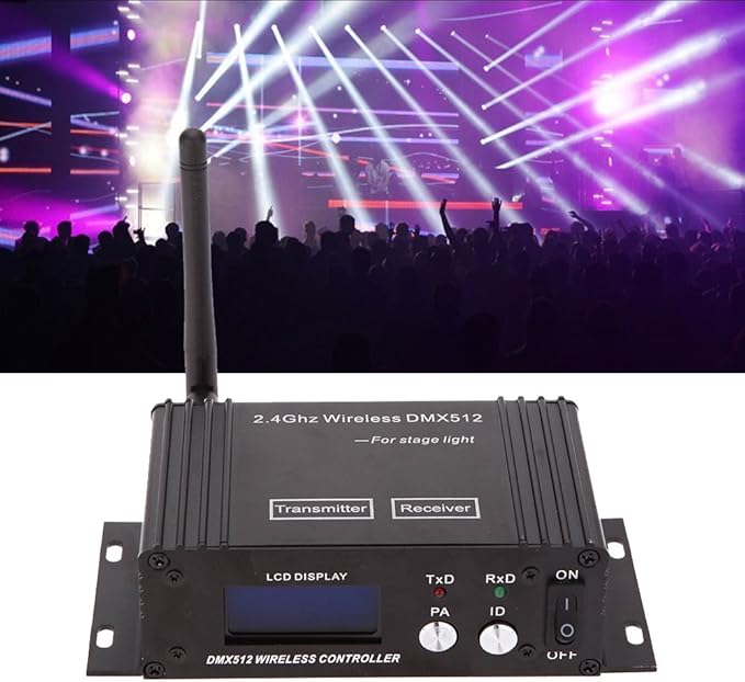 CaalLogt DMX512 Controller 2.4G Wireless Controller Transmitter Receiver LCD