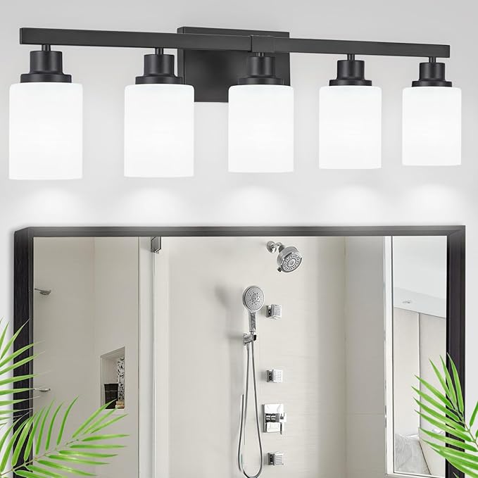 DIKAIDA Bathroom Vanity Light, 5-Light Vanity Lighting Fixture Over Mirror