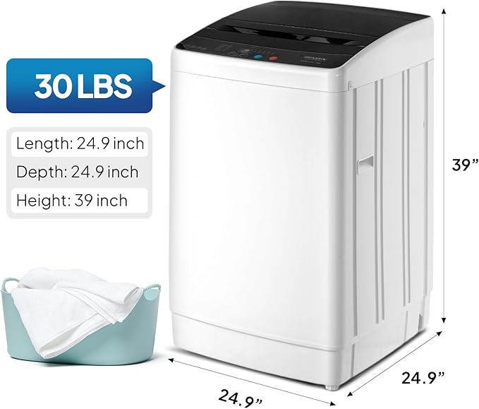 ROVSUN 30LBS Washing Machine, Full-Automatic Portable Washer