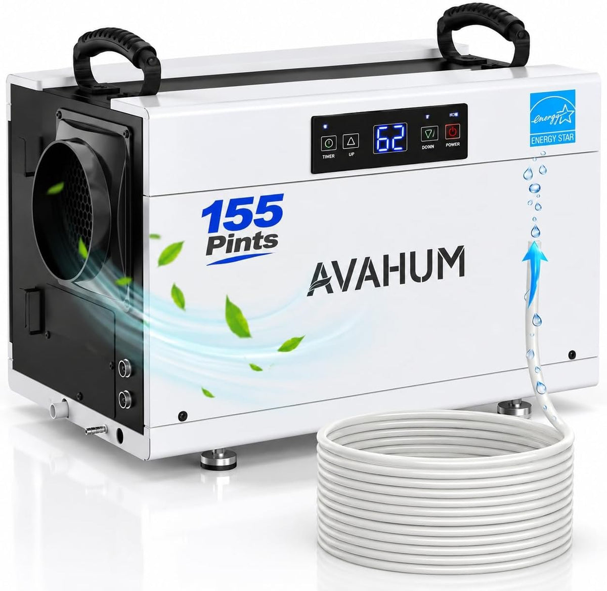 155 Pint Crawl Space Dehumidifier with Pump Built-In & Drain Hose