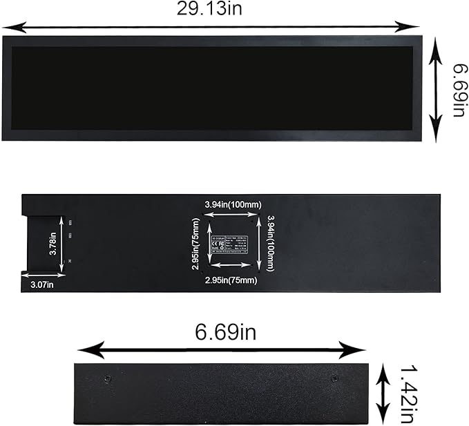 VSDISPLAY 28'' Advertising LCD Monitor 1920x360 IPS Stretched Bar Screen
