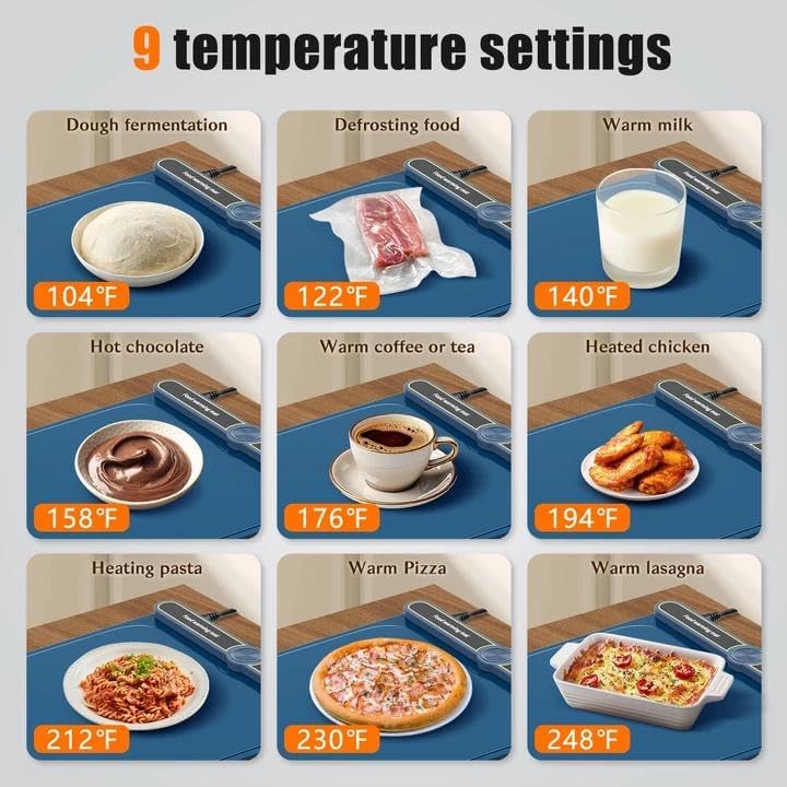 Extra Large Warming Mat for Food, 31.6"x15" Food Warmer for Parties...