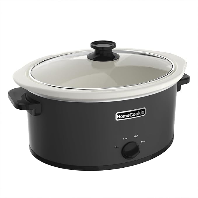 HOMECOOKIN 8 Quart Slow Cooker Oval Manual Pot Food Warmer