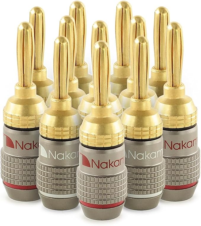 Nakamichi FanLock Excel Series 24k Gold Plated Banana Plugs 10 AWG