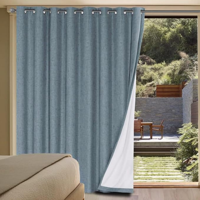 H.VERSAILTEX Linen Blackout Curtains Durable Thick Textured Linen Look 100%