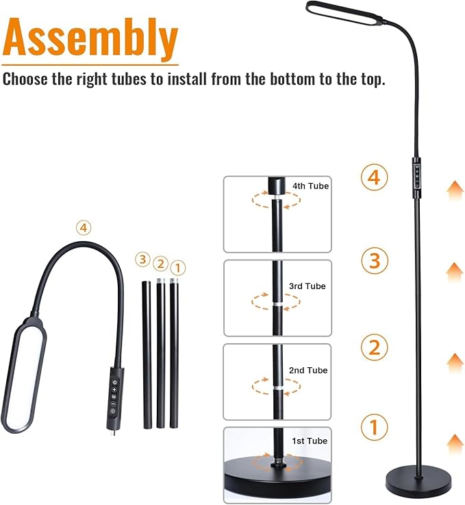 CeSunlight CRI95+ Floor Lamps for Living Room, 18W 3000LM Standing Lamp