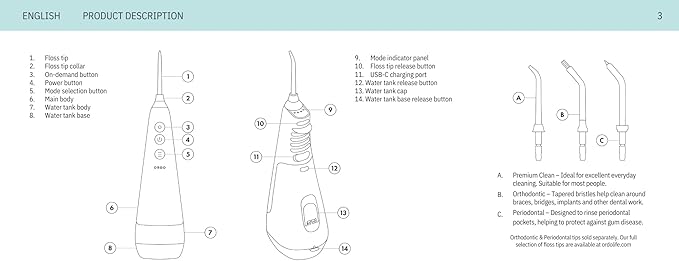 Ordo Water Flossers for Teeth, Cordless IPX7 Waterproof Oral Irrigator