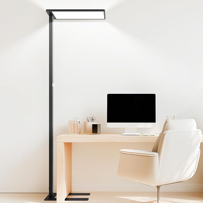 120W LED Floor Lamp, 76.8" Tall Reading Light, 10000LM Knob Dimming Stan...