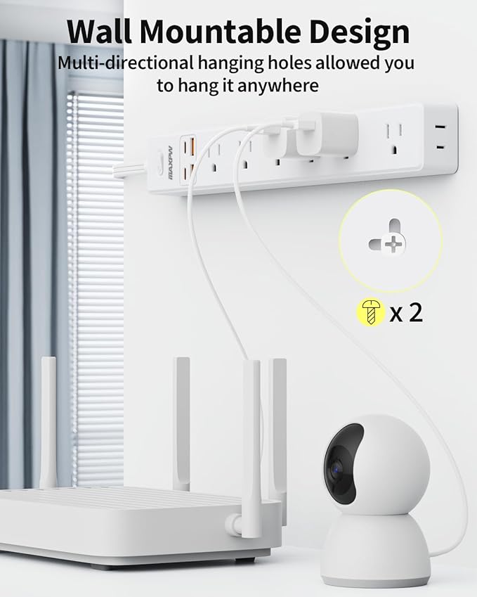 2 Pack Power Strip Surge Protector