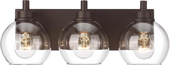 METWET Bathroom Light Fixtures Over Mirror, 3-Light Oil Rubbed Bronze Vanity