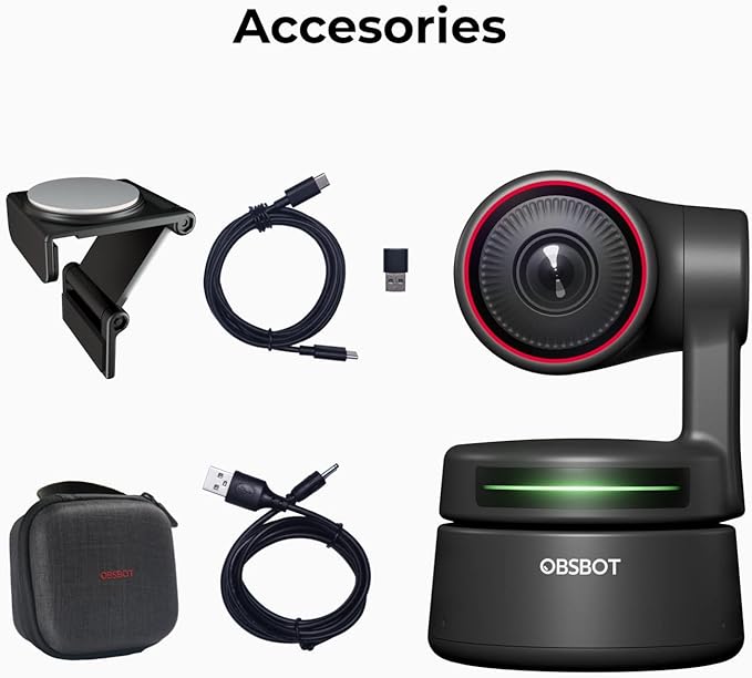 OBSBOT Tiny PTZ 4K Webcam, AI Powered Framing & Autofocus, 4K Video Confe...