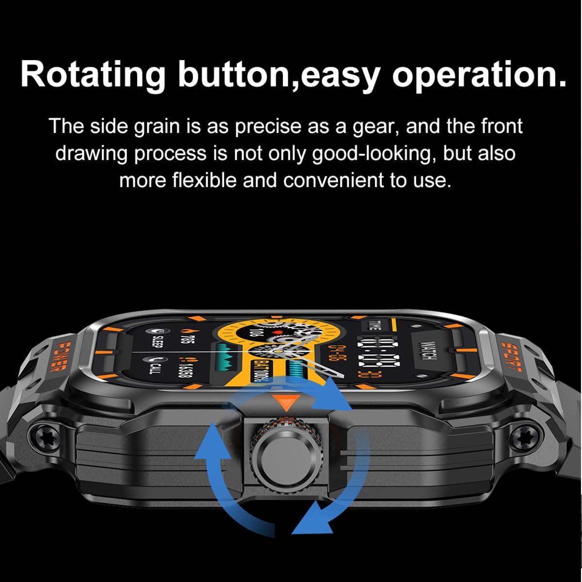 Military Smart Watch with Earbuds for Men and Women,2'' Tactical Disp...
