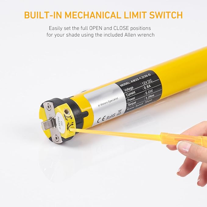 AM25-1.2/30-D DC 12V Tubular Roller Blind Motor – Built-in Mechanical Limit