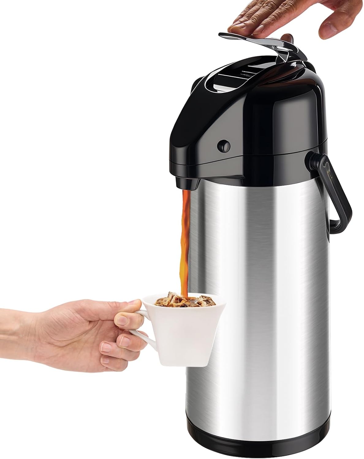 PARACITY Coffee Carafe With Pump, Stainless Steel Airpot Drink Dispenser