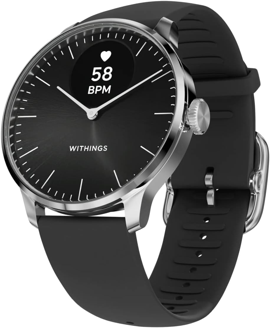 WITHINGS Scanwatch Light - Smart Watch, Heart Rate, Fitness Tracker, Black