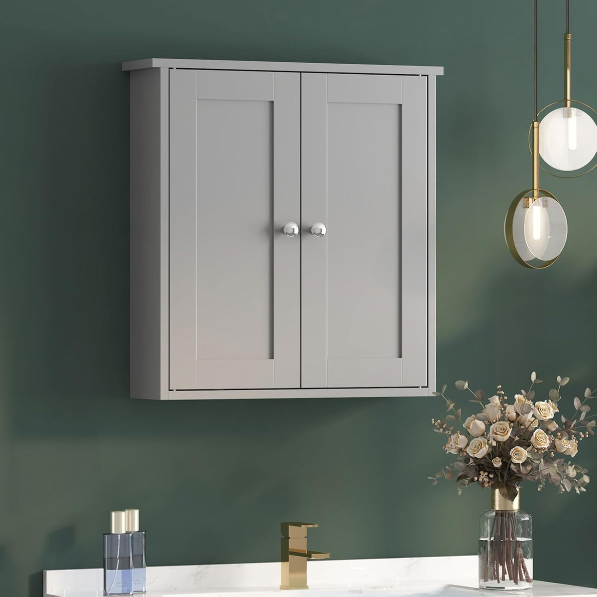 Bathroom Wall Cabinet,22x23 Gray Bathroom Cabinet Wall Mounted