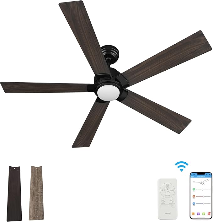 SMAAIR Smart Ceiling Fan with Light, 56inch Indoor and Outdoor ceiling fan with
