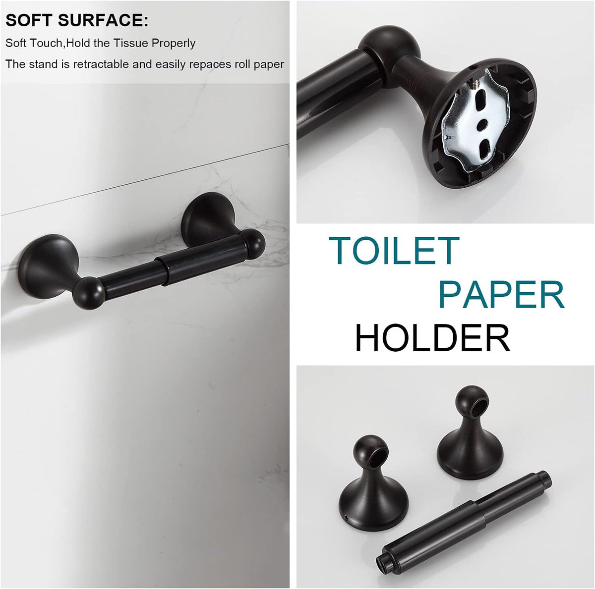 BGL Bathroom Hardware Set Oil-Rubbed Bronze Bath Towel Bars Adjustable Expand...