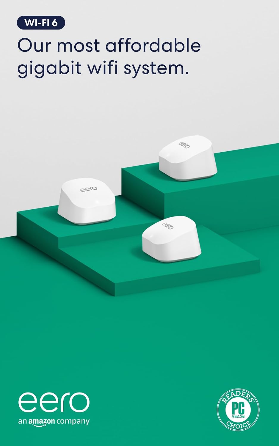Amazon eero 6+ mesh wifi system - Supports internet plans up to a Gigabit, Co...