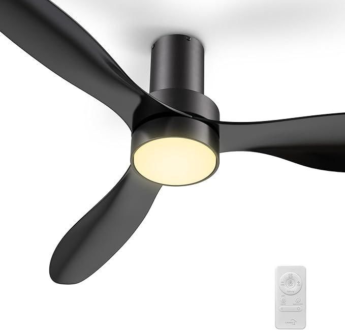 SMAAIR Ceiling Fan with Light and Remote Control 52 Inch, Flush Mount Ceiling