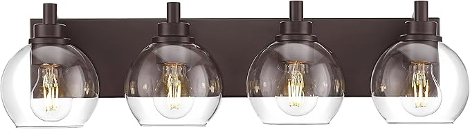 METWET Bathroom Light Fixtures Over Mirror, 4-Light Oil Rubbed Bronze Bathroom