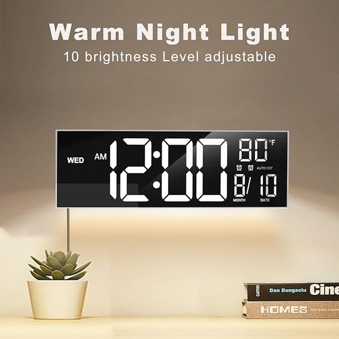 JALL 16" Large Digital Wall Mount Clock, Count Down Timer, Big LED, 8 RG...