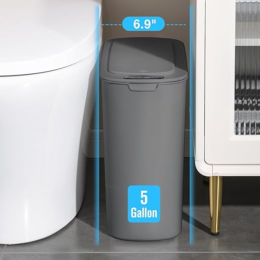 Cesun 5 Gallon Automatic Bathroom Trash Can, Touchless Motion Sensor Garbage Can