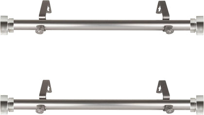 1 inch Side Curtain Rod 12-20 inch (Set of 2) - Satin Nickel