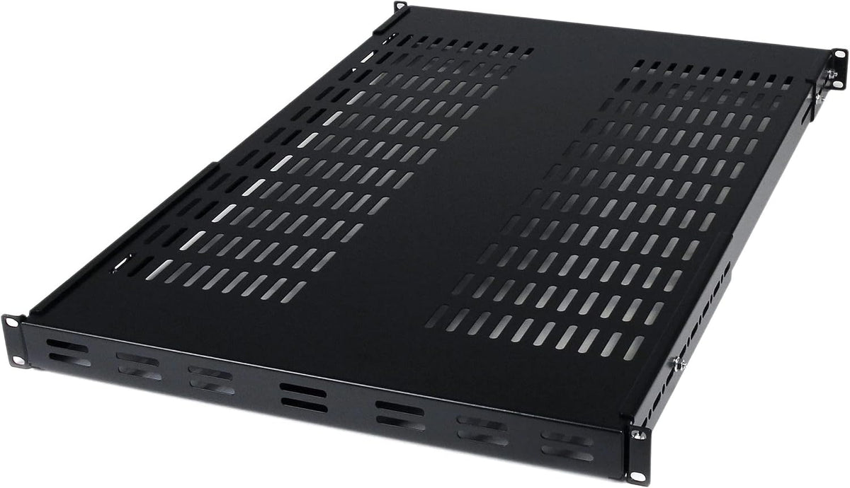 StarTech 1U Adjustable Vented Rack Shelf, 19in, 175lb, TAA (ADJSHELF)