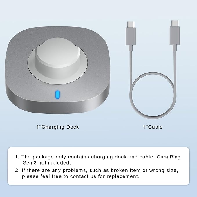 ZOOROO Charger Compatible with Oura Ring Gen 3 Size 12, Fast Charging Dock with