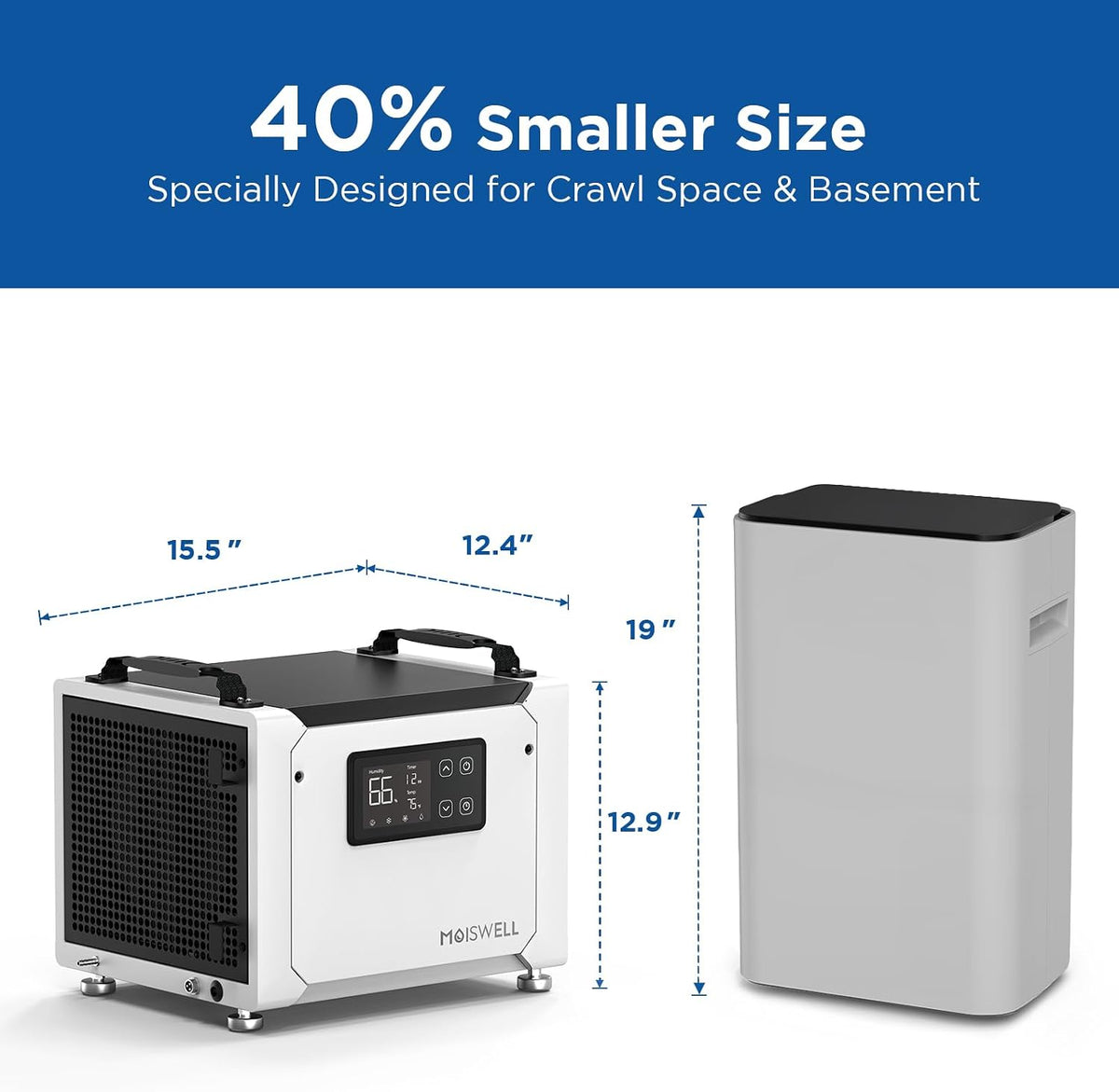 70 Pints Commercial Dehumidifier with Pump for Crawlspace Basement