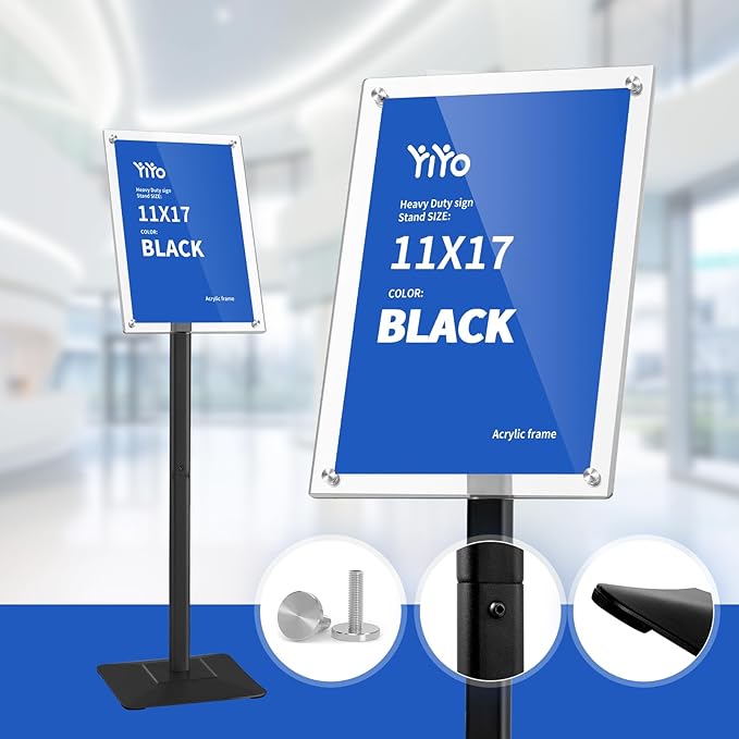 YIYO Sign Stand Poster Stand，adjustable heavy duty pedestal Sign Holder Floor