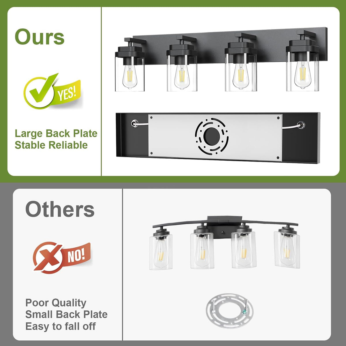Black Bathroom Light Fixtures, 4 Lights Bathroom Lighting Fixtures Over Mirro...