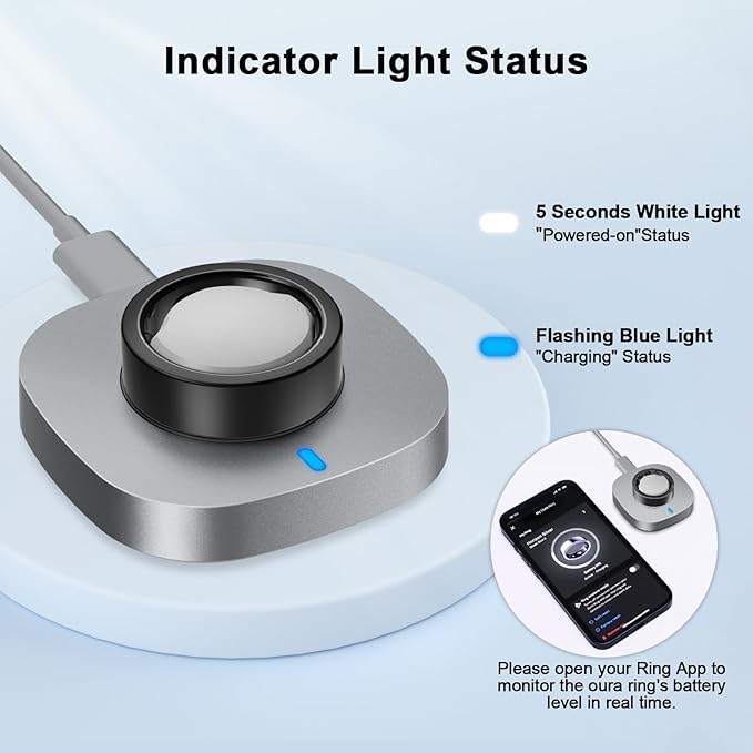 ZOOROO Charger Compatible with Oura Ring Gen 3 Size 11, Fast Charging Dock with