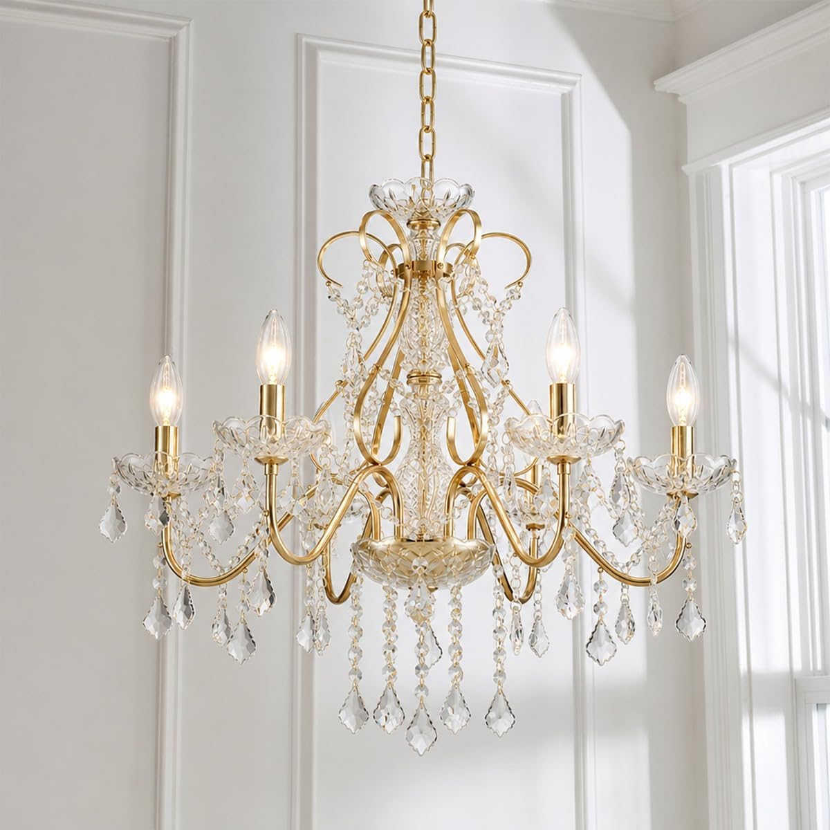 Saint Mossi 6 Light Crystal Chandelier Light Fixture Modern Chandelier Crysta...