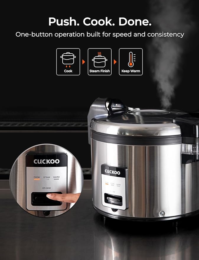 CUCKOO Commercial Rice Cooker & Warmer, Extra Large Rice Cooker 30-Cup Un...