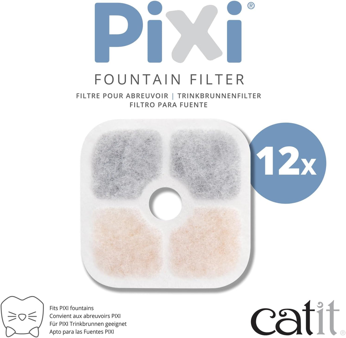 Catit PIXI Cat Drinking Fountain Filter, 12-Pack
