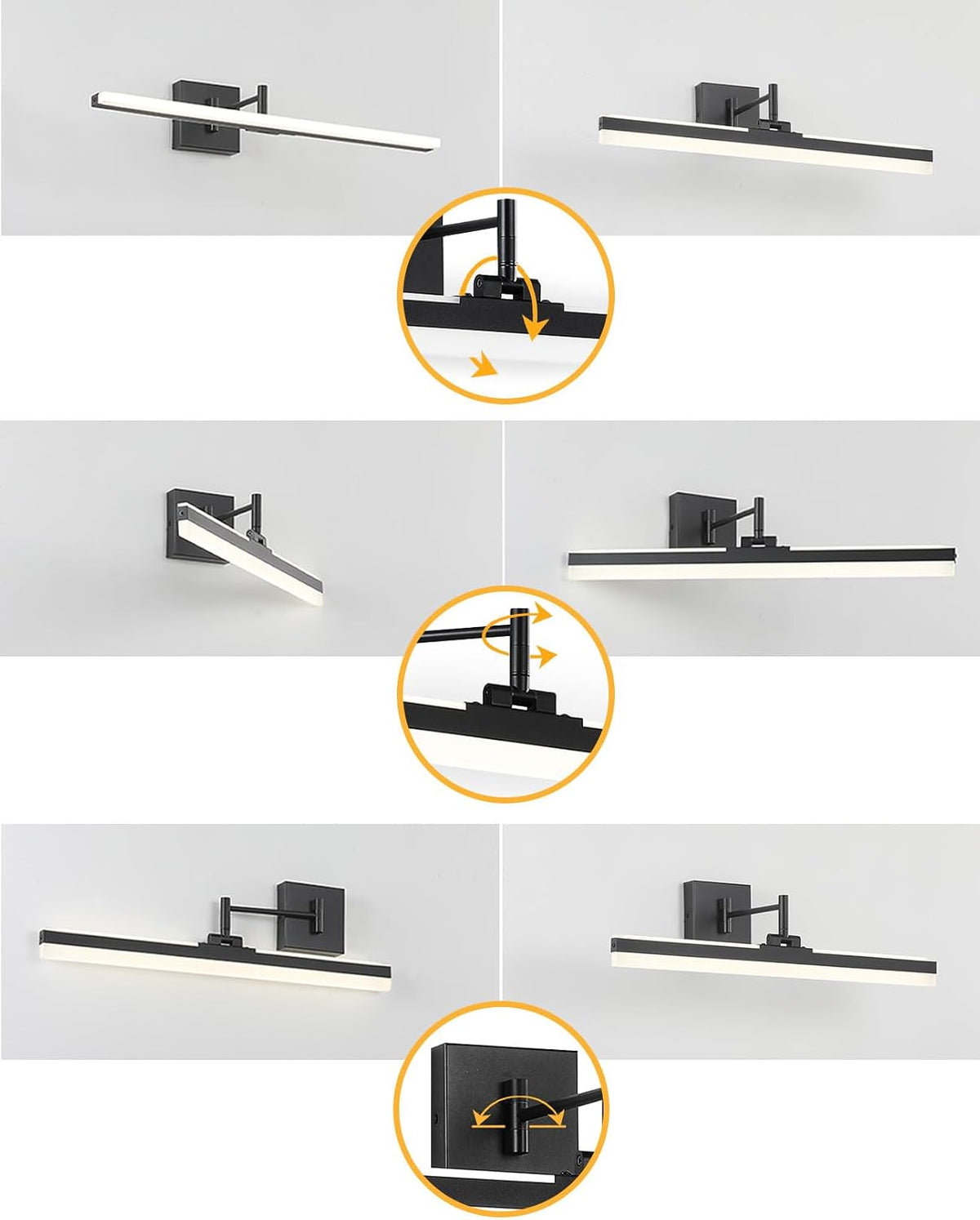 Modern LED Vanity Light,23.6‘’ Adjustable & Rotatable Bathroom Light Fixt...