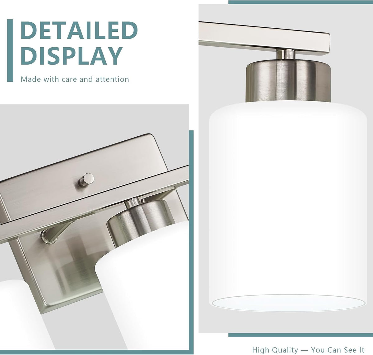 Brushed Nickel Bathroom Light Fixtures Vanity lighting over mirror