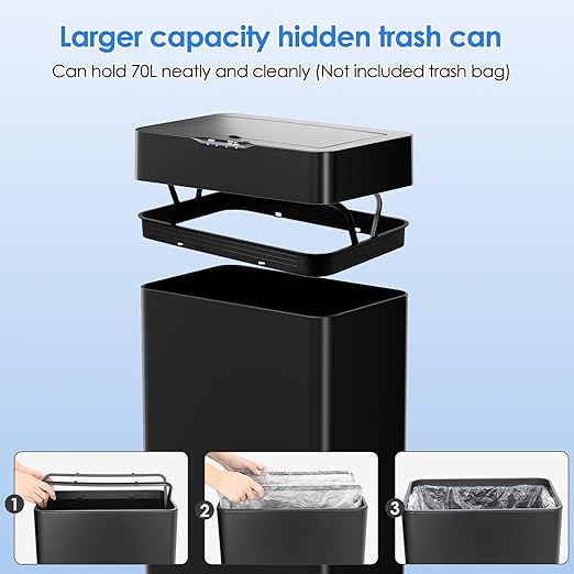 AthLike Sensor Trash Can, Touchless Motion Sensor Trash Bin, Smart Automatic