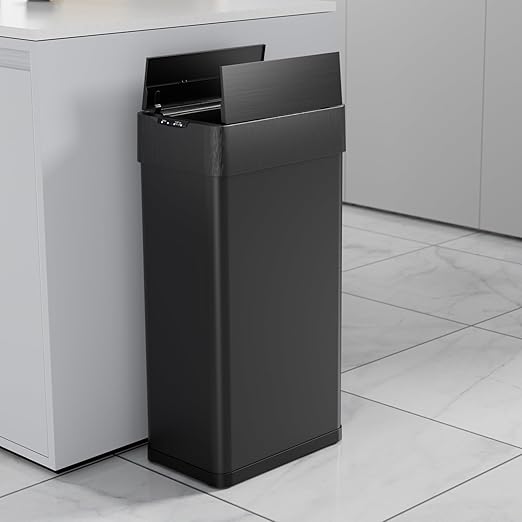 TLSUNNY 13.2 Gallon Automatic Trash Can, Stainless Steel Motion Sensor Garbage