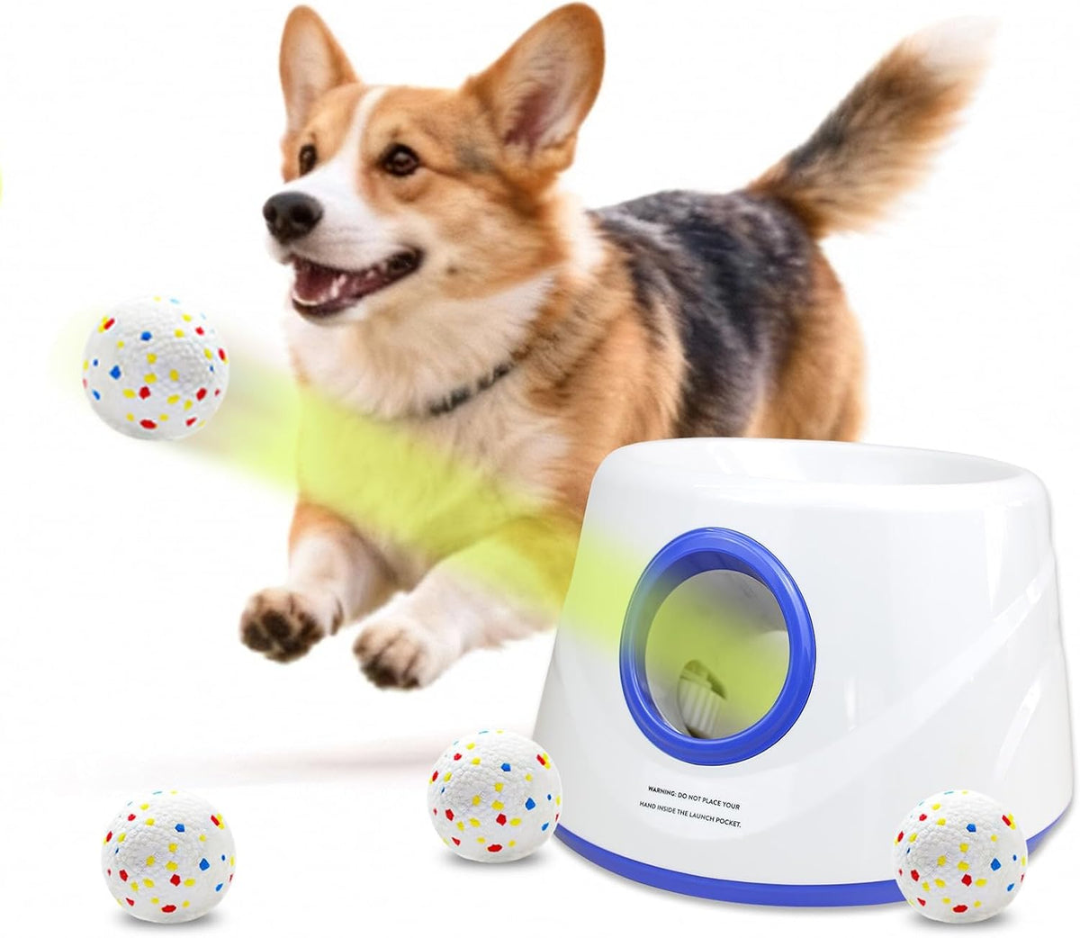 Automatic Dog Ball Launcher,Adjustable Distance Hands‑free Dog Ball Thrower