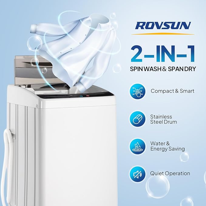 ROVSUN 30LBS Washing Machine, Full-Automatic Portable Washer