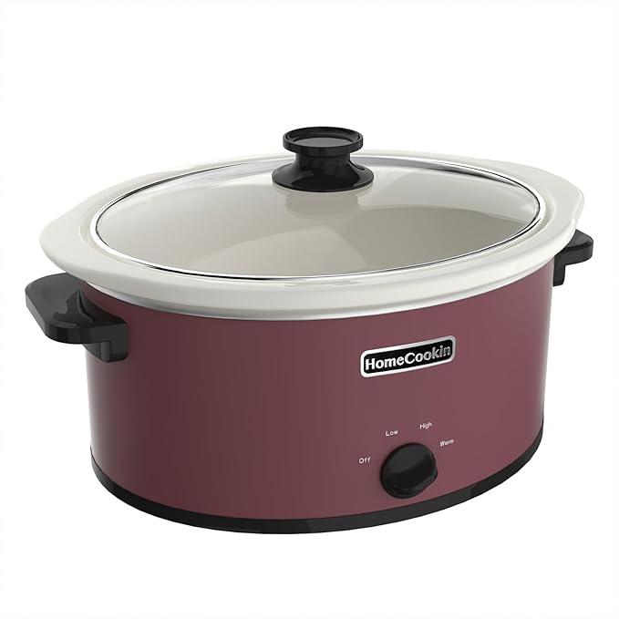 HOMECOOKIN 8 Quart Slow Cooker Oval Manual Pot Food Warmer