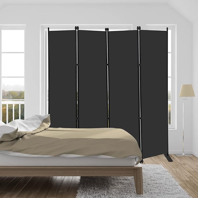MAYOLIAH 4 Panel Room Divider Screen 6Ft Tall Foldable Privacy Dividers Indoor